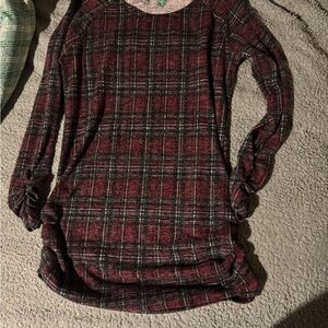 Filly Flair Pink and Black Plaid Top